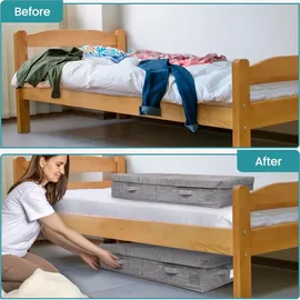 Belle Vous Faltbare Unterbett Aufbewahrungsbox 2er Set grau