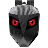 Strukturierter LED-Motorrad-Rucksack aus Kohlefaser - 3D-Hartschalen-Motorrad-Rucksack mit programmierbarem Digitalbildschirm, wasserdichte Reithelmtasche für den Außenbereich, Schwarz , 38.1 x 17.78