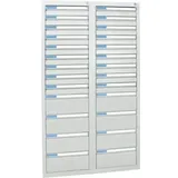 Stumpf Schubladenschrank Serie ESTA, 26 Schubladen lichtgrau (18x100, 8x200mm)