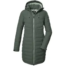 KILLTEC Damen Kow 96 Wmn Qltd Ct Steppmantel/Funktionsmantel In Daunenoptik Mit Abzippbarer Kapuze, Grün/grau, 44 EU