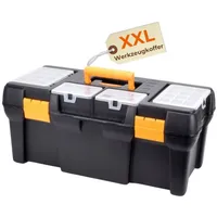 GarPet Werkzeugkasten leer groß schwarz 58 x 28 x 25 cm