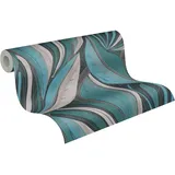 A.S. Création Metropolitan Stories Hot Spots Vliestapete Floral (Blau-Hellgrau-Silber, Floral, 10,05 x 0,53 m