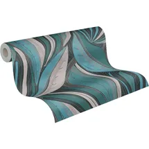 A.S. Création Metropolitan Stories Hot Spots Vliestapete Floral (Blau-Hellgrau-Silber, Floral, 10,05 x 0,53 m