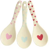 Rice 3 x Salatlöffel aus Melamin frei von BPA - Favorite Hearts Print