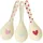 Rice 3 x Salatlöffel aus Melamin frei von BPA - Favorite Hearts Print