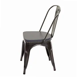 Mendler Esszimmerstuhl HWC-H10e Kunstleder schwarz-grau 4er Set