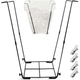 Tefola Müllsackständer, schwarzes Metall, großes Fassungsvermögen, tragbarer Müllbeutelhalter, wiederverwendbarer Mülltonnenständer für Gärten, Büros, Campingplätze, Picknicks, Grillabende und Partys