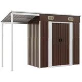 vidaXL Gartenhaus mit Schleppdach Braun 277x110,5x181 cm Stahl 1845023
