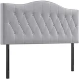 Homcom Kopfteil für Bett gepolstert in grau Pappel Polyester 185 x 8 x 134 cm