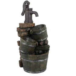 Gartenbrunnen Brunnen Holz-/Steinoptik