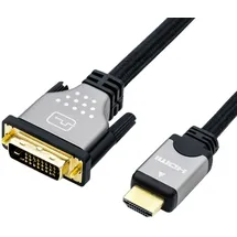 Roline Monitorkabel DVI - HDMI, ST/ST, schwarz / silber, 2 m
