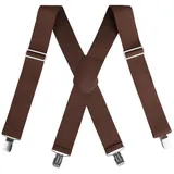 hemmy Fashion Hosenträger X-Design - Extra Breit 5cm Hosenträger im X-Design - Extra Breite 5cm - Vintage - Oldschool braun