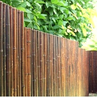 DE-COmmerce Robuster Bambus Holz Sicht Schutz Zaun ATY NIGRA I hochwertiger Windschutz Terrasse, Balkon, Garten I Bambusrohr Zaun mit geschlossenen Rohren (HxB) 250 cm x 180 cm