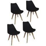 Hti-Living Stuhl Atlanta Schwarz, PU Antikschwarz Esszimmerstuhl, Kunststoffschale mit