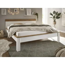 Home Affaire Einzelbett HOME AFFAIRE "WESTMINSTER Bett im Landhausstil, Doppelbett, Bettgestell", weiß (pinie weiß dekor, pinie weiß dekor, eiche wotan dekor), B:197cm H:94cm L:210cm, Betten, in verschiedenen Farben verfügbar, Liegefläche 90/140/180x200 cm