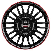 Borbet CW3 black glossy red ring Alufelge 18 Zoll ET50 5x160 ML65.1