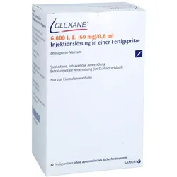 CLEXANE 6.000 I.E. 60mg/0,6ml Inj.-Lsg.i.e.F.-Sp. 12 St