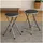 Hti-Living Faltbarer Hocker Kunstleder 30 x 38 x 38 cm Schwarz