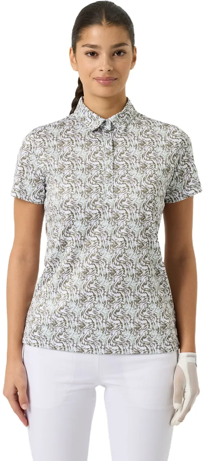 Daily Sports Polo Dull Printed, weiß/salbei