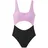 LASCANA Badeanzug Damen Schwarz/Rosa 40