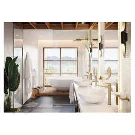Hansgrohe Rasierspiegel AddStoris Wandmontage, brushed bronze