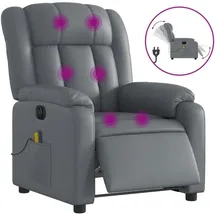 vidaXL Massagesessel 92 x 98 x 92 cm Grau Kunstleder mit Fernbedienung