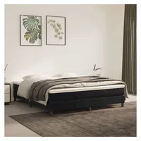 VidaXL Boxspringbett mit Matratze Schwarz 180x200 cm Samt