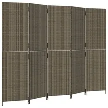 vidaXL Paravent 5 Tlg Grau Poly Rattan
