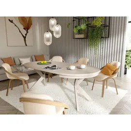 beautysofa Bilbao Ø 100–180 cm weiß