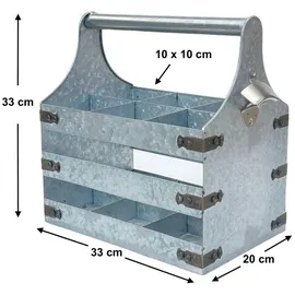 DanDiBo Ambiente Bierträger Flaschenträger 33 x 33 x 20 cm Silber
