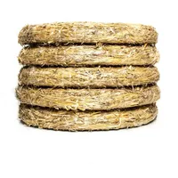 DekoPrinz DekoPrinz® Strohkränze, 5 Stück | ø 33 cm Durchmesser | 6 cm Stärke | Strohrömer, Türkranz, Deko-Kranz, Kranz-Rohling, Strohring