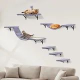 Katzen Kletterwand XXL Set Mit Katzentreppe Wand, Katzenbaum Hängematte,Katzenbr