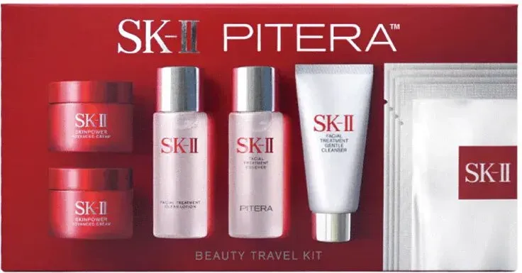 SK-II PITERATM Beauty Travel Kit – 9-teilig (Essence, Lotion, Cleanser, Cream, Mask)