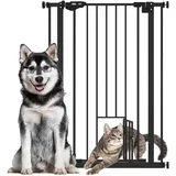 PawHut Türschutzgitter, Treppenschutzgitter, 74-80 cm Stahl,