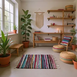 Marrakesch Orient & Mediterran Interior Callum Bunt Teppich 90×50cm | Boho-Vorleger aus recycelter Baumwolle