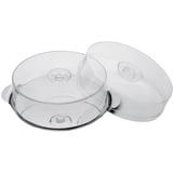 APS Tortenplatte mit 2 Hauben transparent/silber 30,0 cm