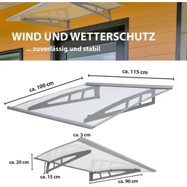 Trutzholm Vordach 115 x 100 cm grau