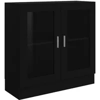 vidaXL Vitrinenschrank Schwarz 82,5x30,5x80 cm Holzwerkstoff