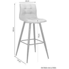 byLIVING Barhocker SIMONE, 2-er Set, Webstoff anthrazit, schwarz