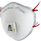 3M Atemschutzmaske 8833 Feinstaubmaske mit Ventil FFP3 10 St. EN 149:2001 DIN 149:2001