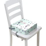 Chickwin Zerlegbar Sitzerhöhung Stuhl Tragbar Sitzkissen Lavendelmuster Kind Baby Tragbares Boostersitze Kleinkind Esszimmerstuhl Stuhlkissen Sitzerhöhung Kissen für Esstisch (Blau,40x40x10cm)
