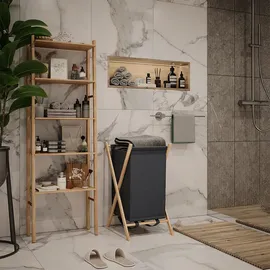 Vicco Wäschekorb Bruno Grau 40 x 64 cm