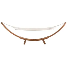 CLP Hängematte freistehend Miramar mit Holzgestell bis 150 kg belastbar, ideal für Garten, Terrasse, Balkon, Farbe:Creme