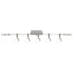 NÄVE LED Pendelleuchte "Tony", grau (chromfarben), Ø 5cm H: 22cm, Lampen, individuell einstellbar, LED Schienensystem