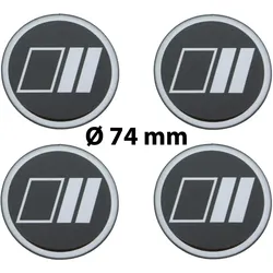 4 x Ø 74 mm Polymere Aufkleber / Streifen / Nabenkappen, Felgendeckel