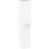 Fackelmann Lima Hochschrank 30,5 x 160,5 x 32 cm Weiß/Weiß Glas/MDF