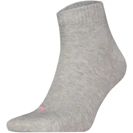 Puma Socken Quarter Plain 3P 3 Paar Rosa/Grau/Weiß 39-42
