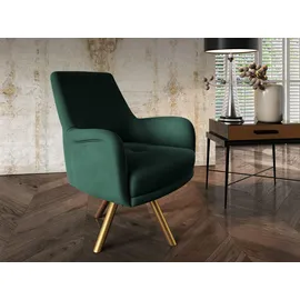 Fun Möbel Drehsessel Valerie Stoff Elisa Velvet 75 x 75 x 75 cm Grün