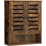 VASAGLE Badezimmerschrank, Wandschrank, offenes Fach, höhenverstellbarer Einlegeboden, 2 Türe, 60 x 20 x 70 cm,