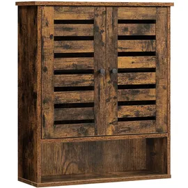 VASAGLE Badezimmerschrank, Wandschrank, offenes Fach, höhenverstellbarer Einlegeboden, 2 Türe, 60 x 20 x 70 cm,